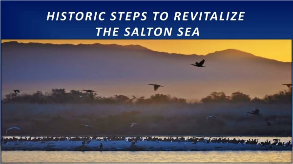 HISTORIC STEPS TO REVITALIZE THE SALTON SEA