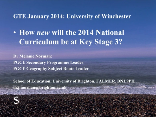 GTE January 2014: University of Winchester