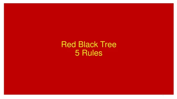 Red Black Tree 5 Rules