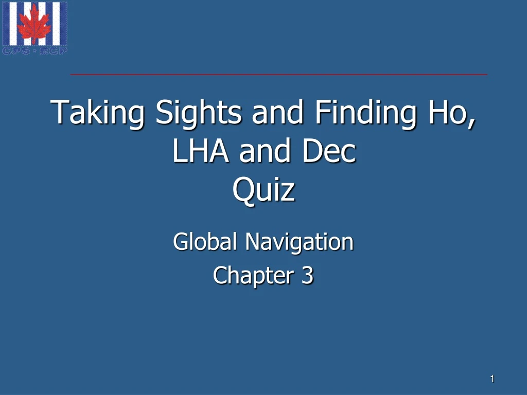 taking sights and finding ho lha and dec quiz