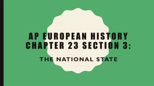Ap European History Chapter 23 Section 3: