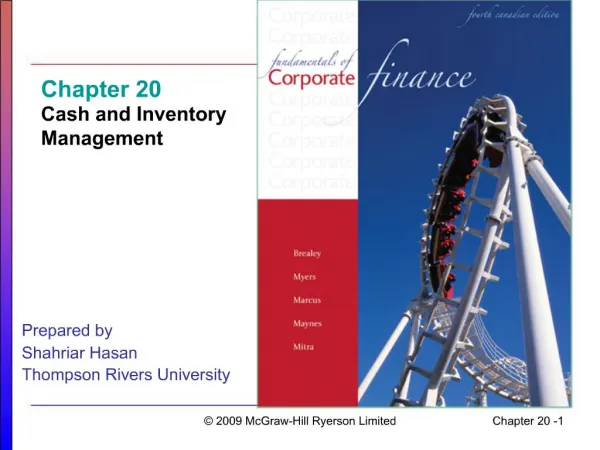 Chapter 20 Cash and Inventory Management
