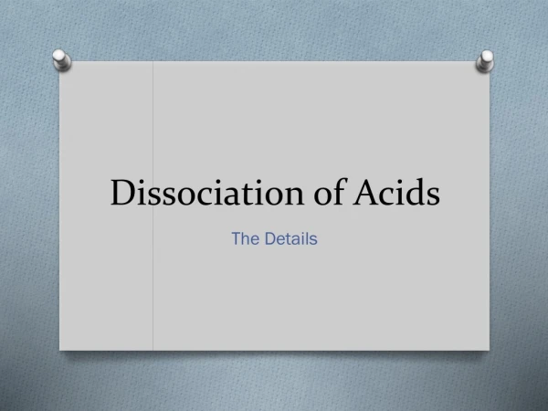 Dissociation of Acids