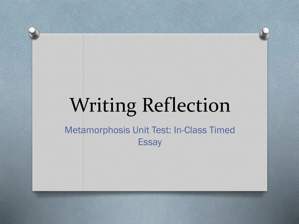 writing reflection