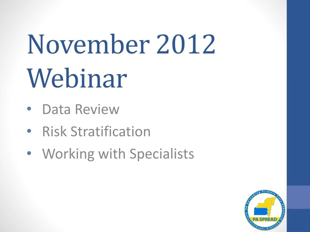 november 2012 webinar