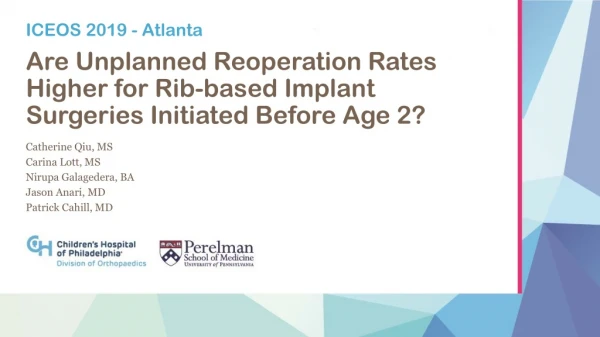 Are Unplanned Reoperation Rates Higher for Rib-based Implant Surgeries Initiated Before Age 2?