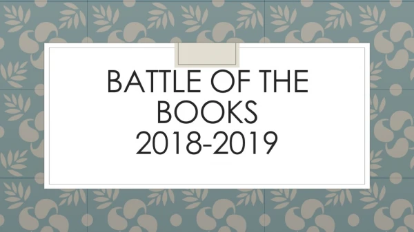 Battle of the books 2018-2019