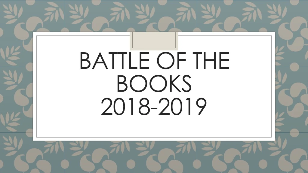 battle of the books 2018 2019