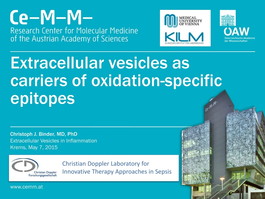 extracellular vesicles as carriers of oxidation specific epitopes