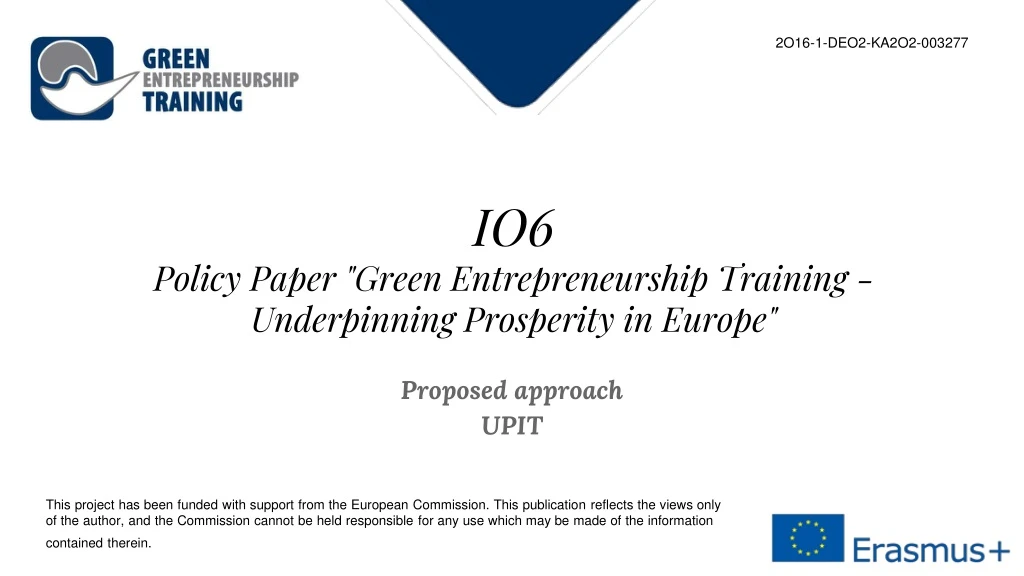 io6 policy paper green entrepreneurship training underpinning prosperity in europe