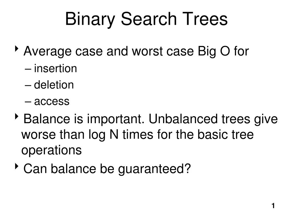 binary search trees