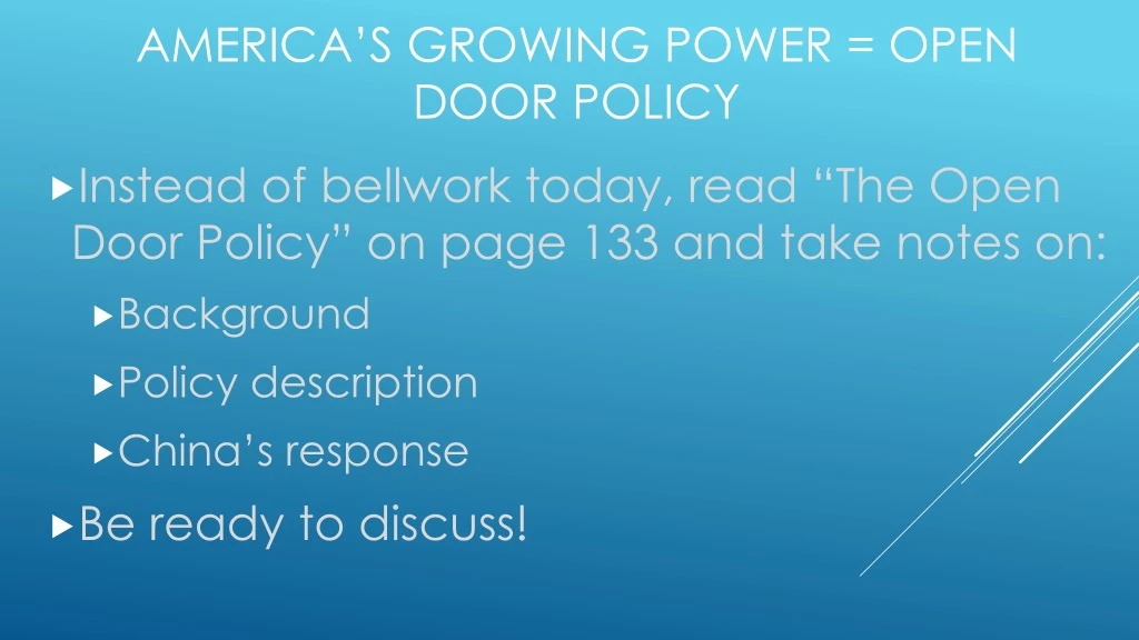 america s growing power open door policy