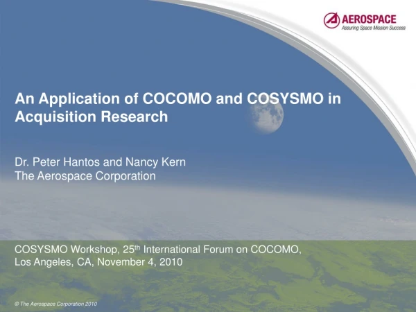 An Application of COCOMO and COSYSMO in Acquisition Research