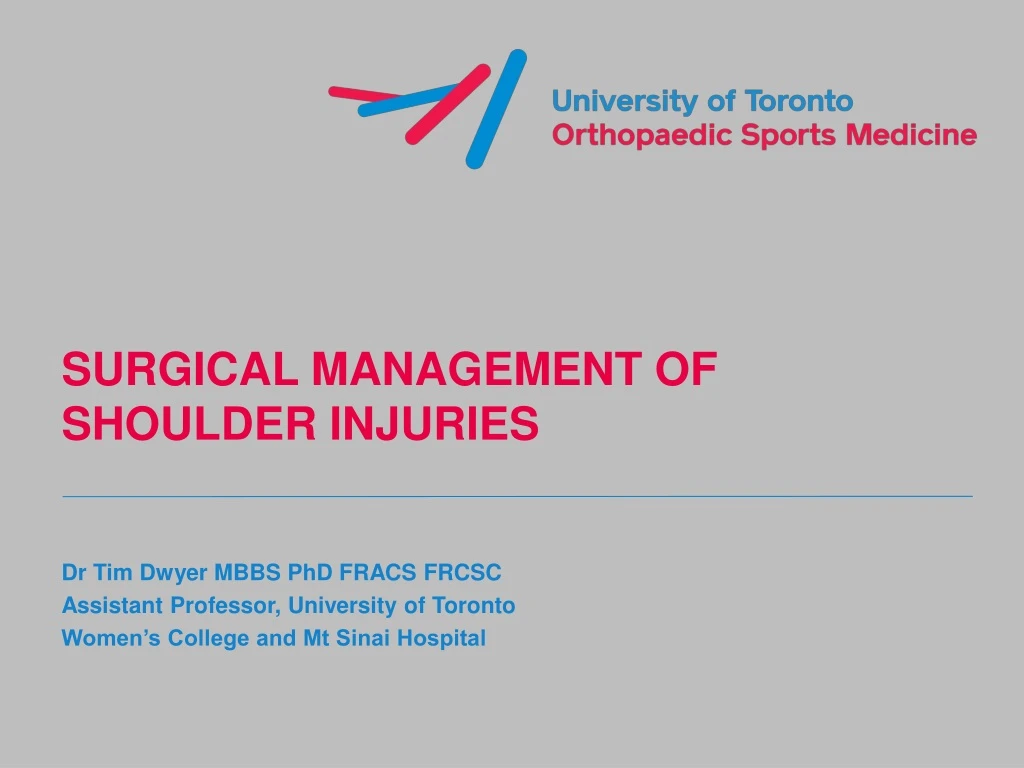 surgical management of shoulder injuries