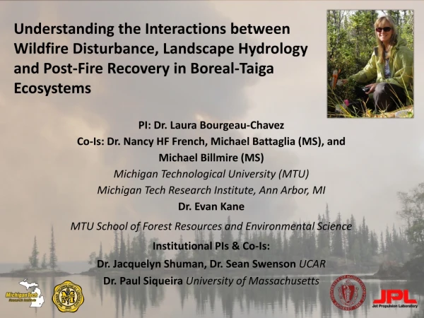 PI : Dr. Laura Bourgeau -Chavez Co-Is: Dr. Nancy HF French, Michael Battaglia (MS), and