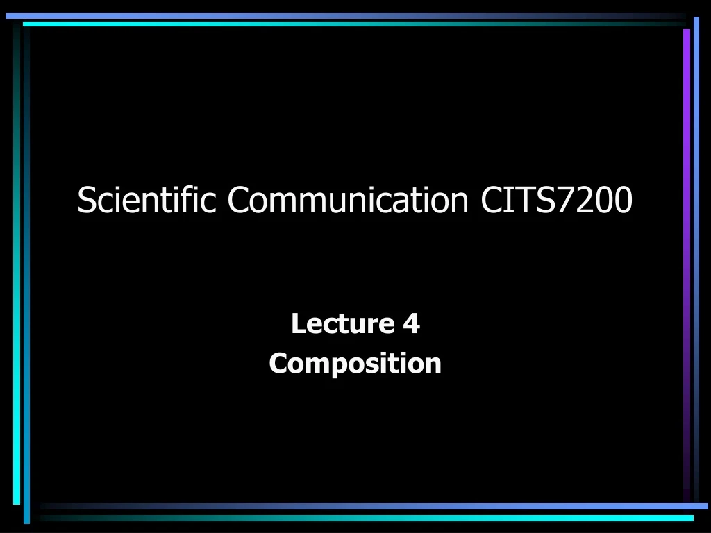 scientific communication cits7200