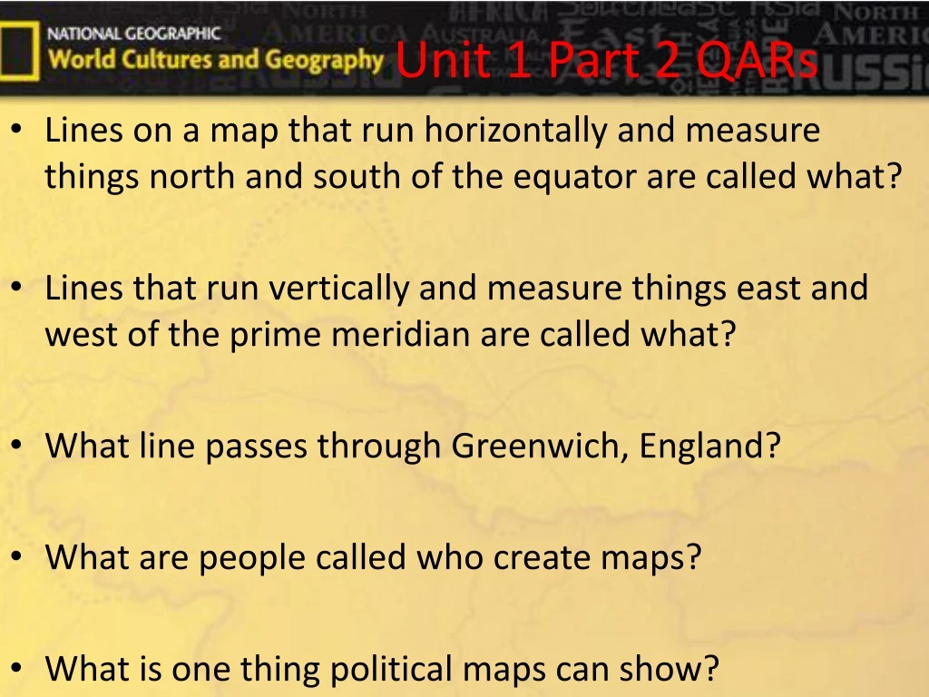 unit 1 part 2 qars