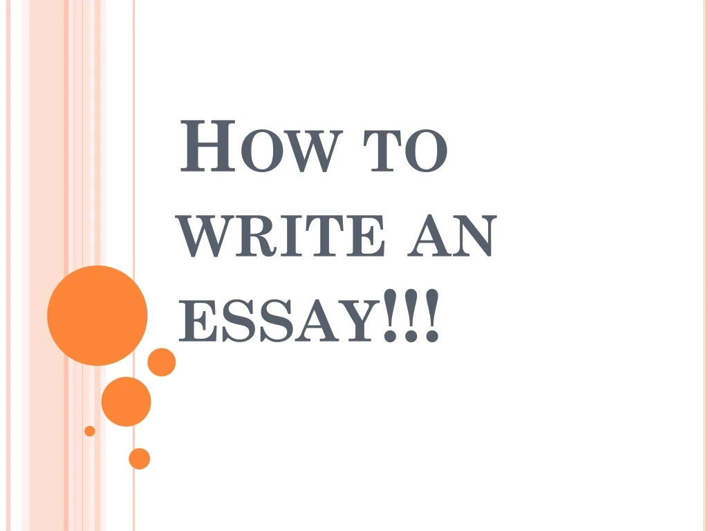 how to write an essay