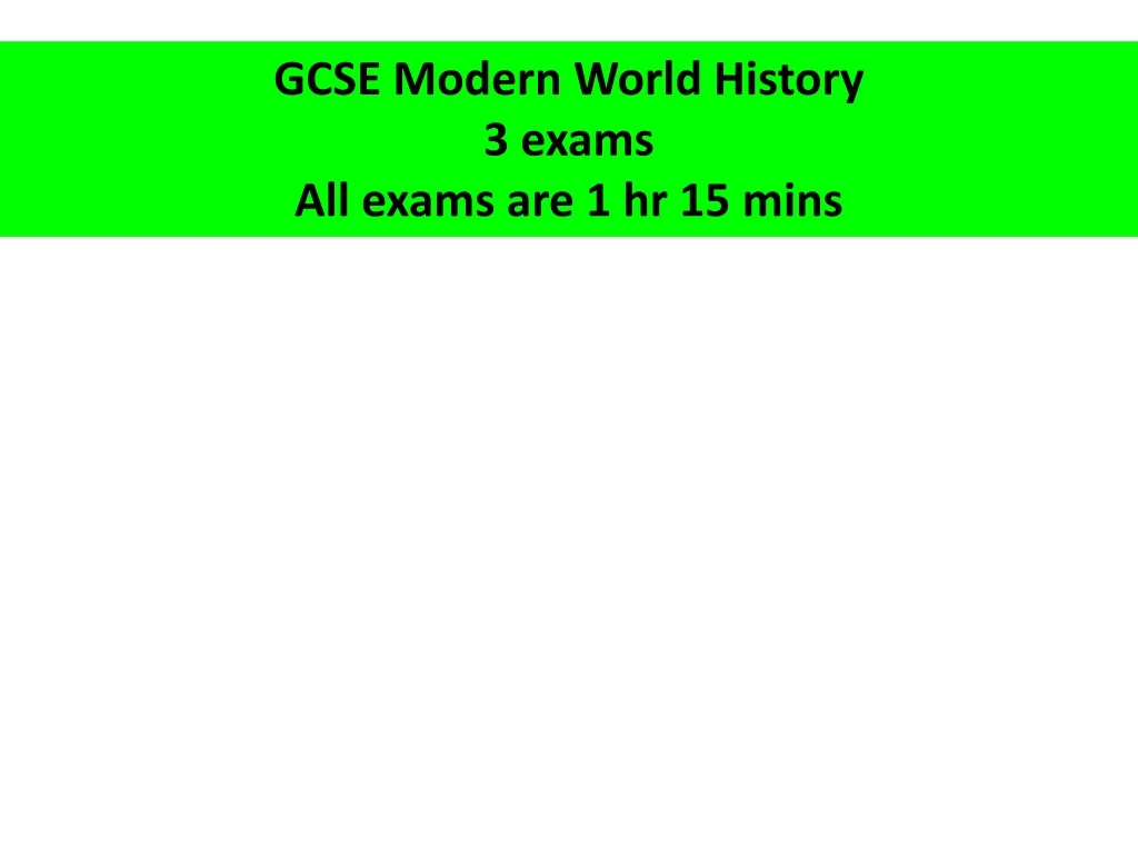 gcse modern world history 3 exams all exams