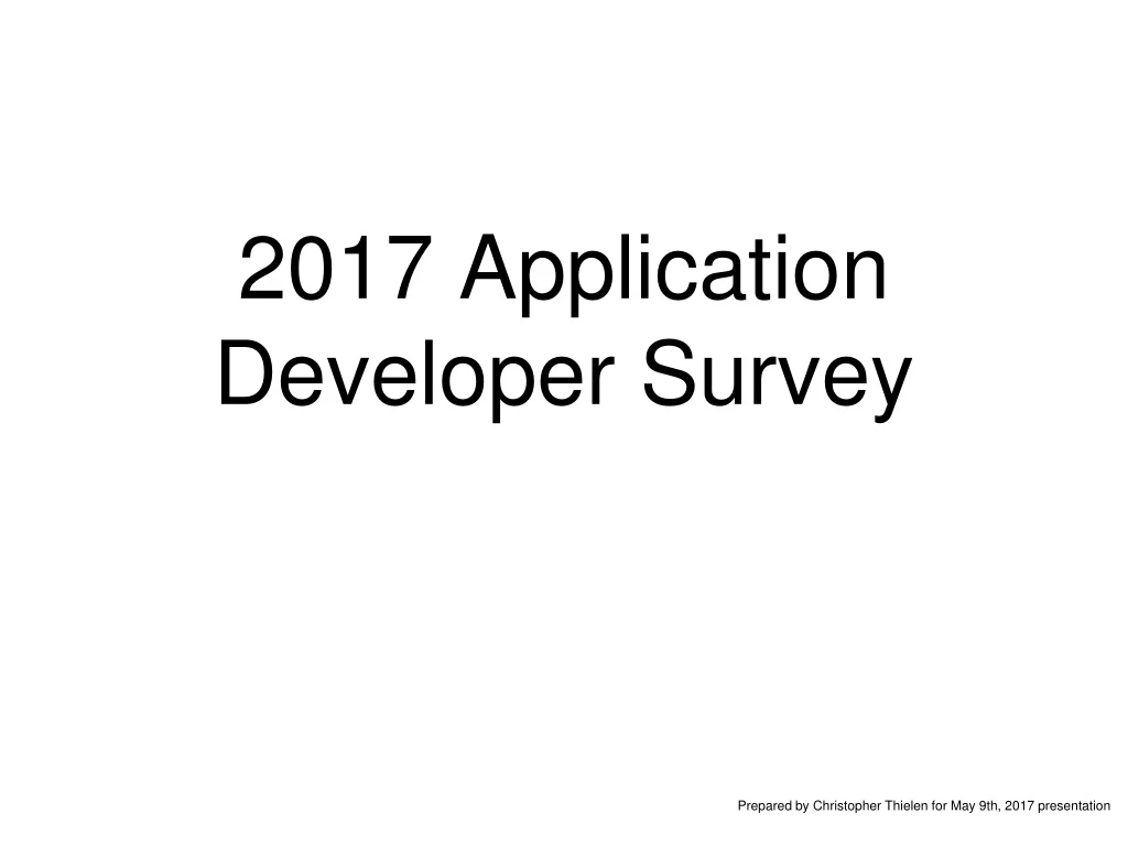 2017 application developer survey
