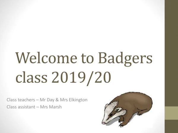Welcome to Badgers class 2019/20