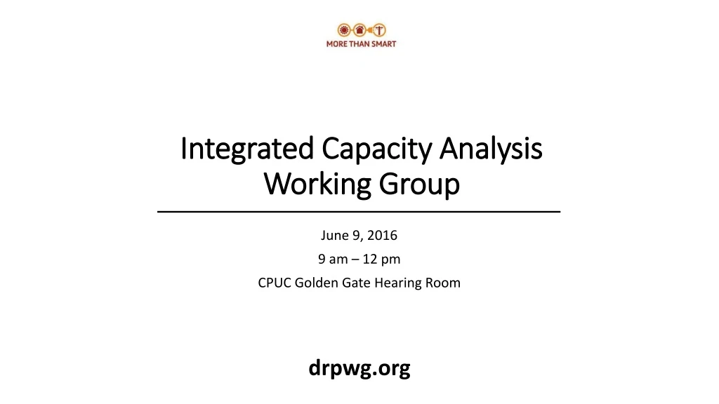 integrated capacity analysis working group