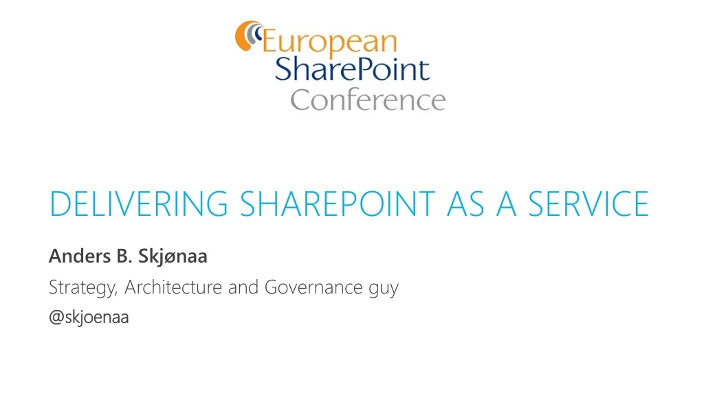 delivering sharepoint as a service