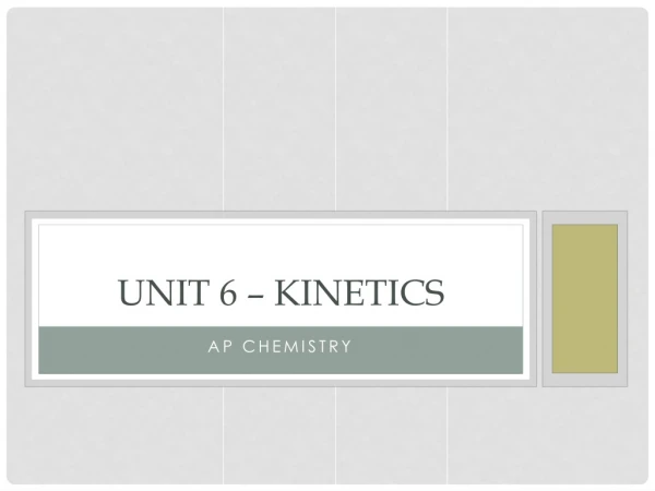 Unit 6 – Kinetics