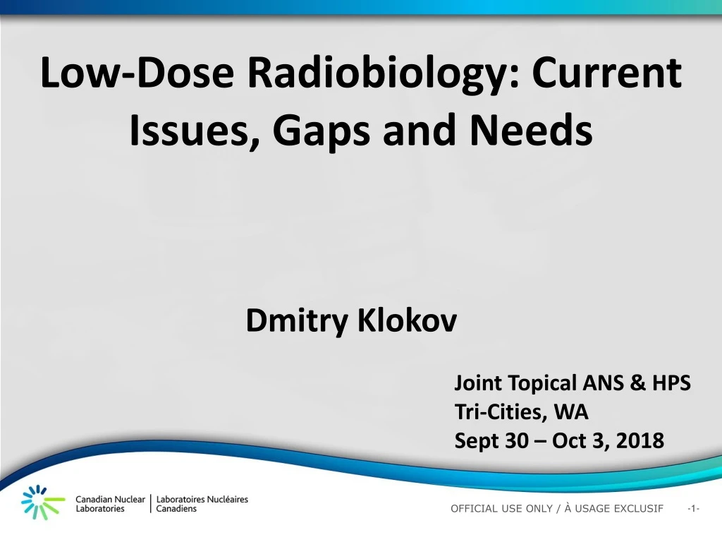 low dose radiobiology current issues gaps