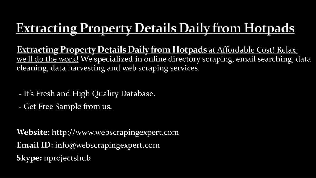 extracting property details daily from hotpads