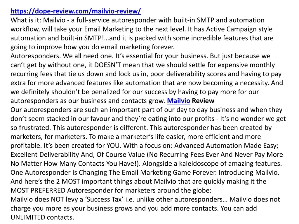 https dope review com mailvio review what