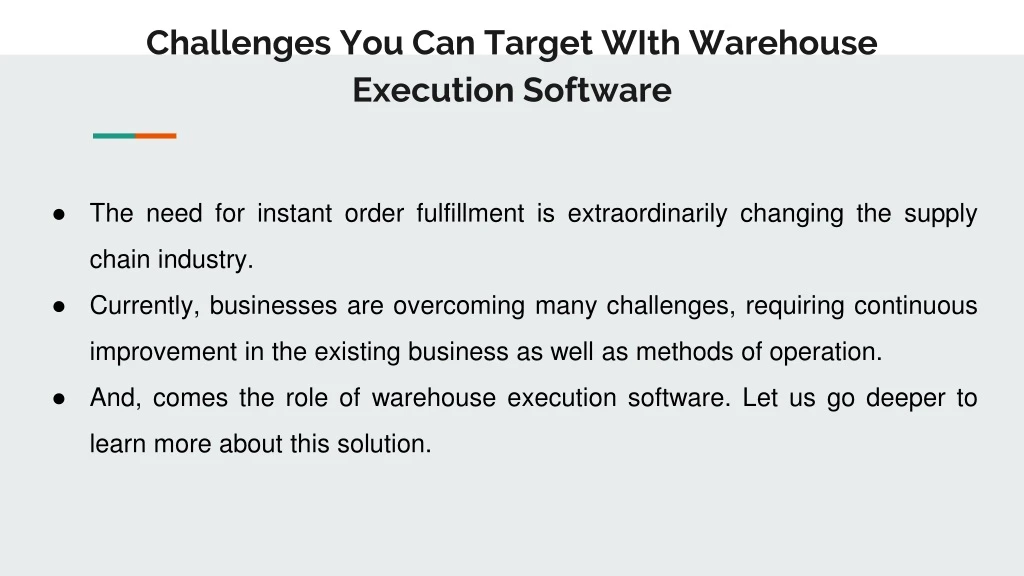 challenges you can target with warehouse execution software