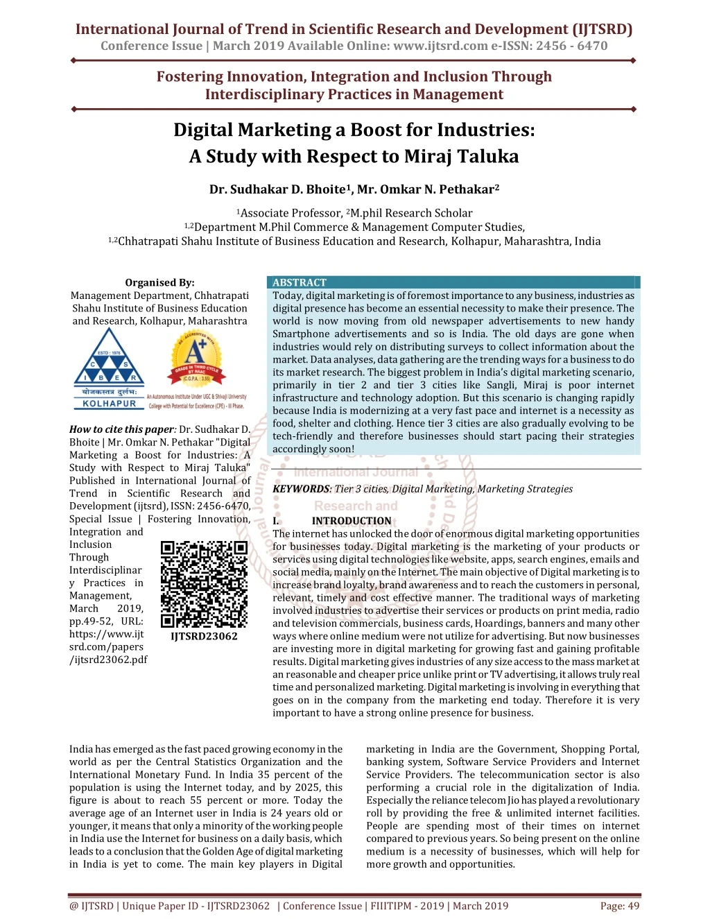 international journal of trend in scientific