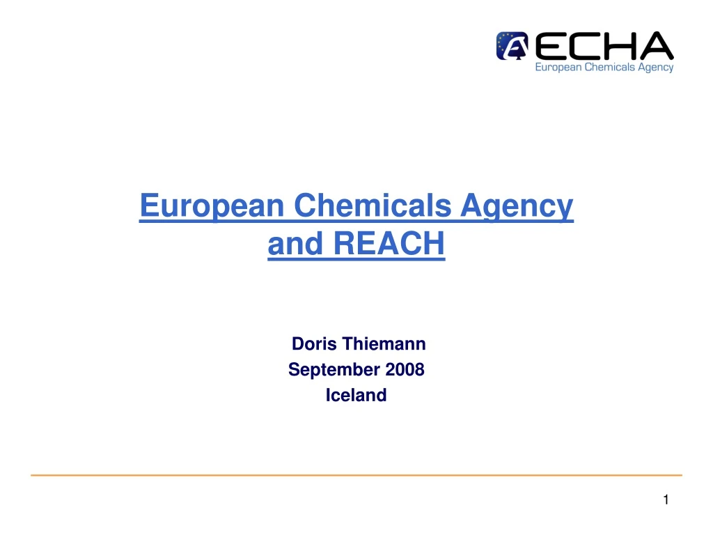 european chemicals agency and reach