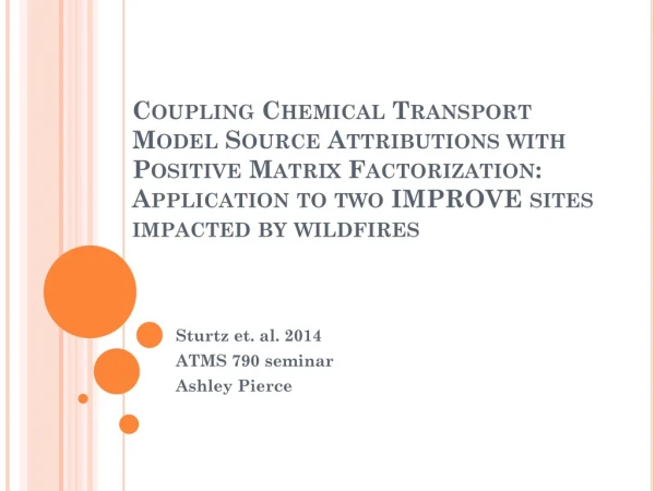 Sturtz et. al. 2014 ATMS 790 seminar Ashley Pierce