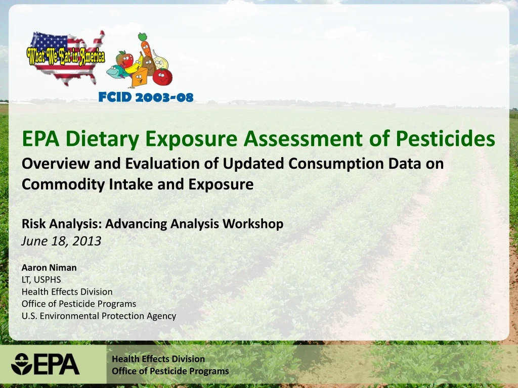 epa dietary exposure assessment of pesticides