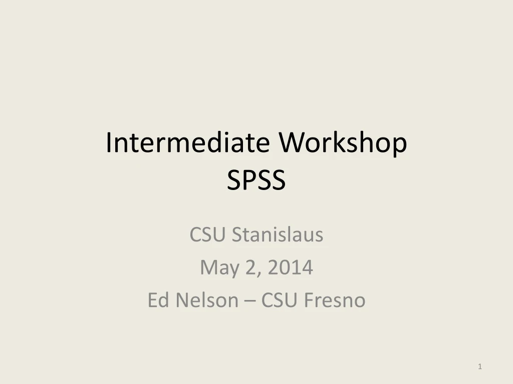 intermediate workshop spss