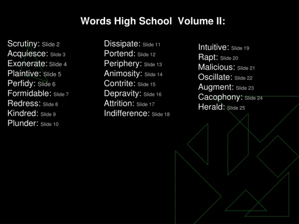 Words High School Volume II: