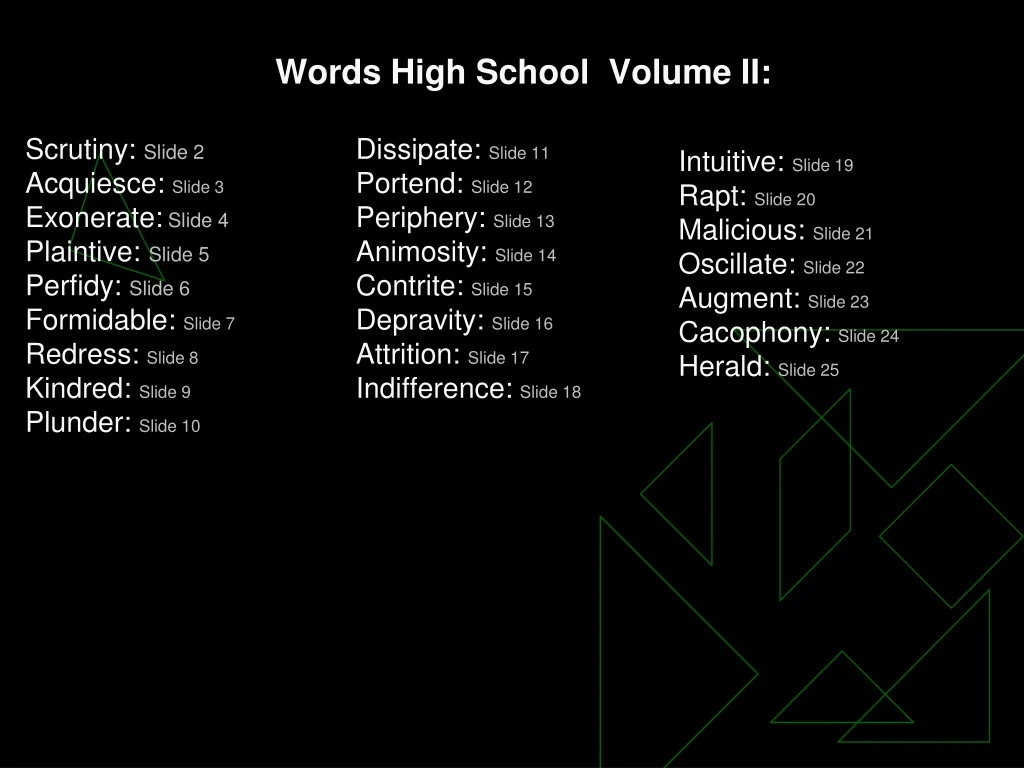 words high school volume ii