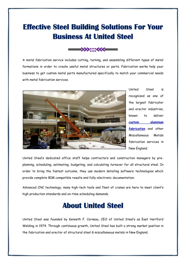Effective Steel Building Solutions At United Steel