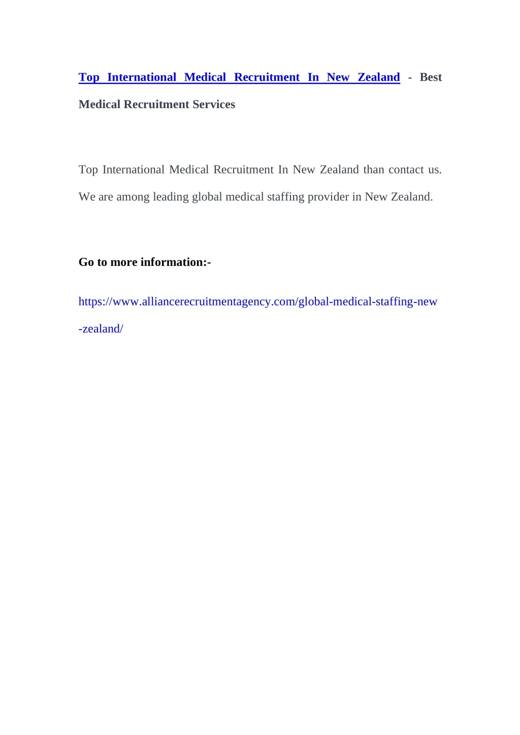 top international medical recruitment