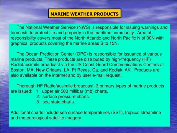 MARINE WEATHER PRODUCTS