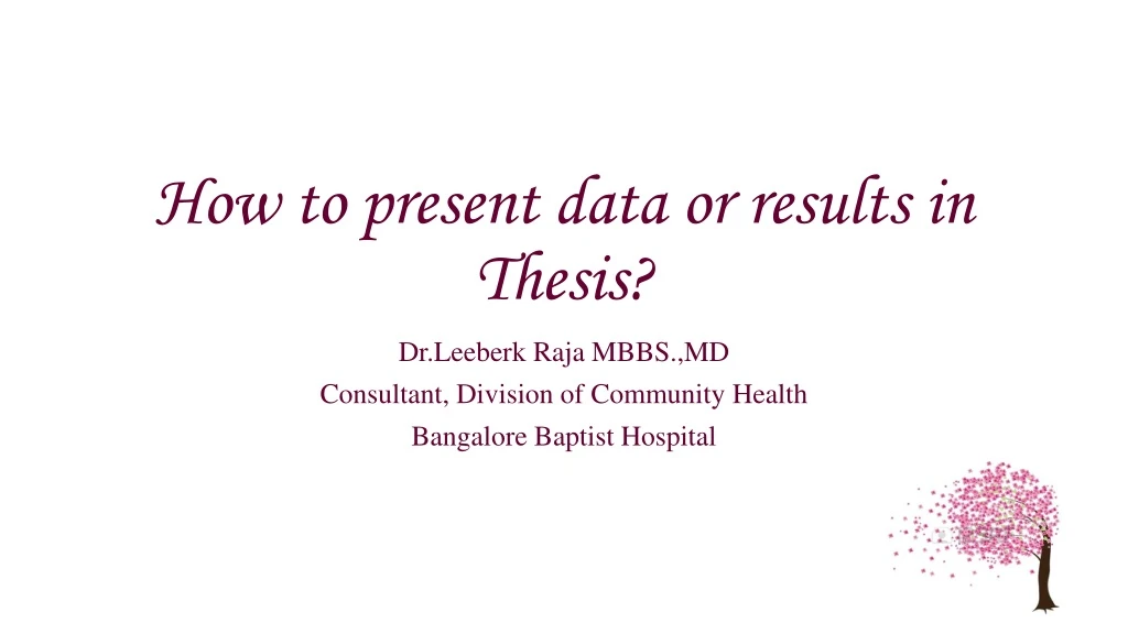 how to present data or results in thesis