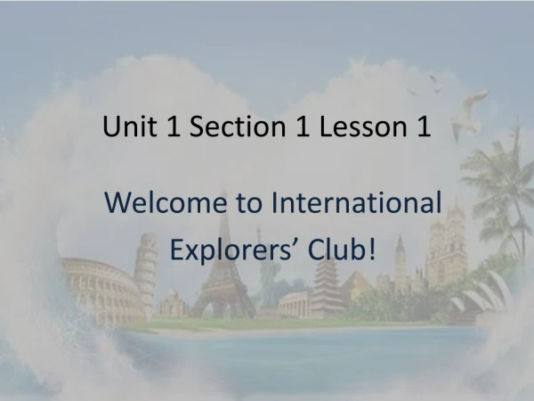Unit 1 Section 1 Lesson 1