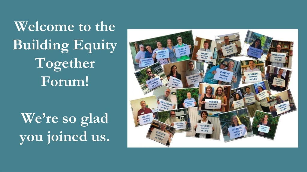 welcome to the building equity together forum
