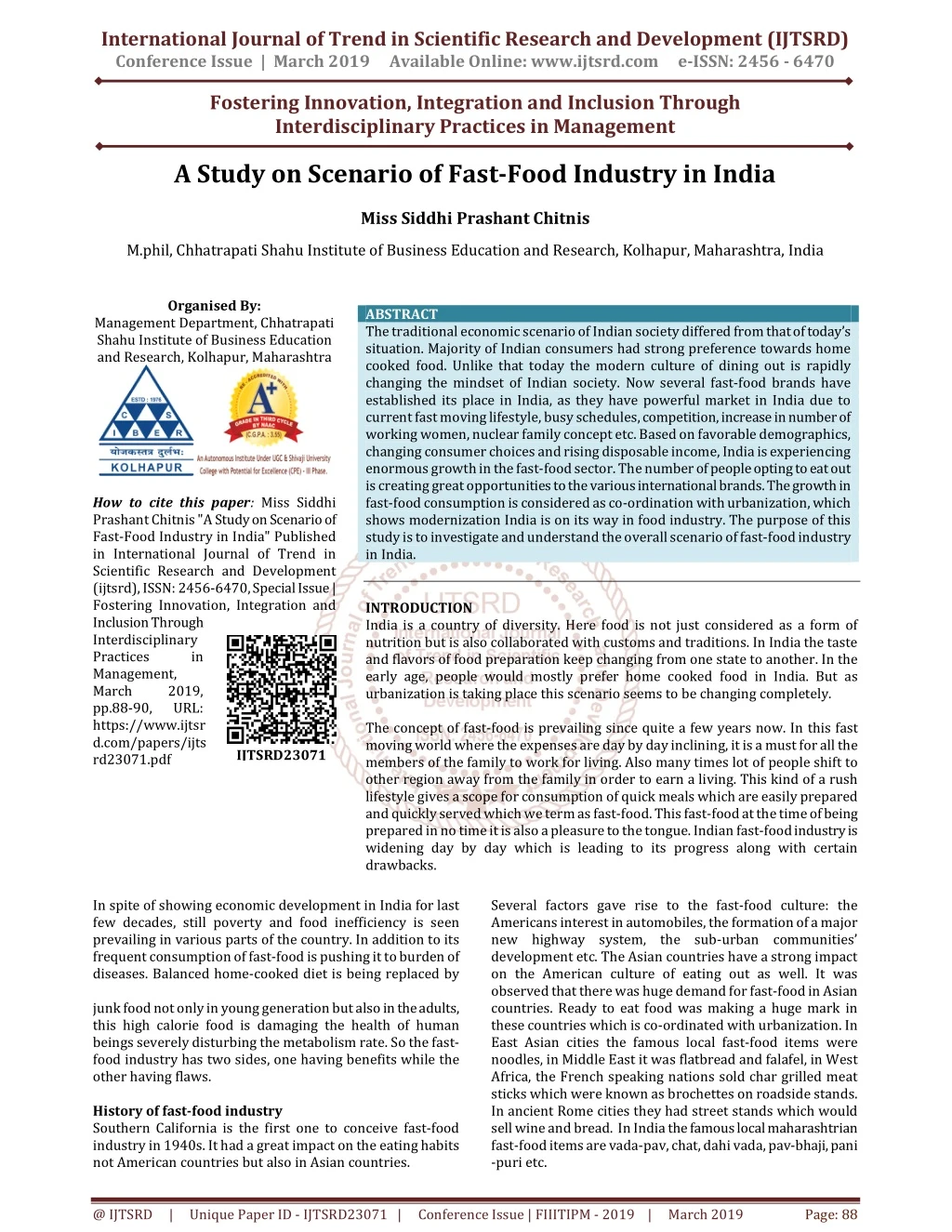 international journal of trend in scientific