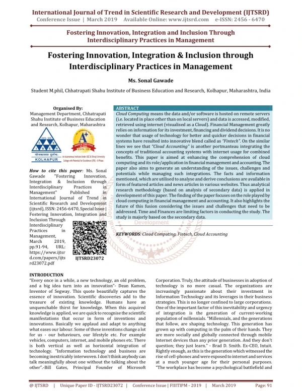 international journal of trend in scientific