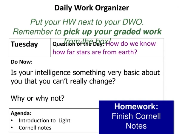 Daily Work Organizer