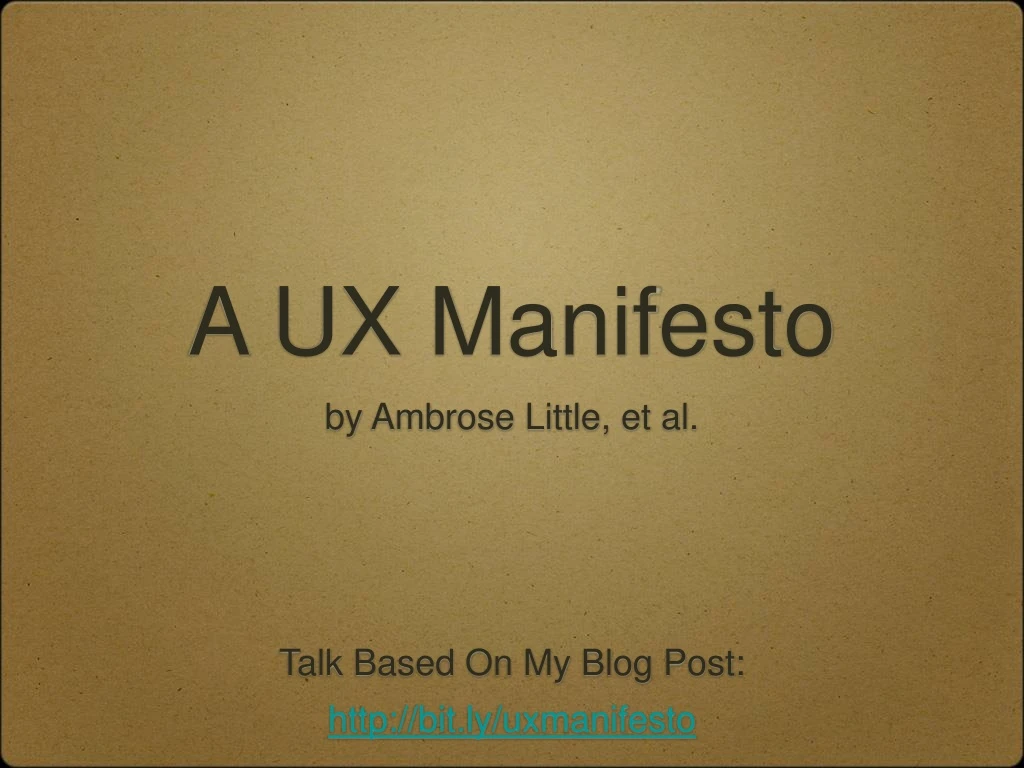 a ux manifesto