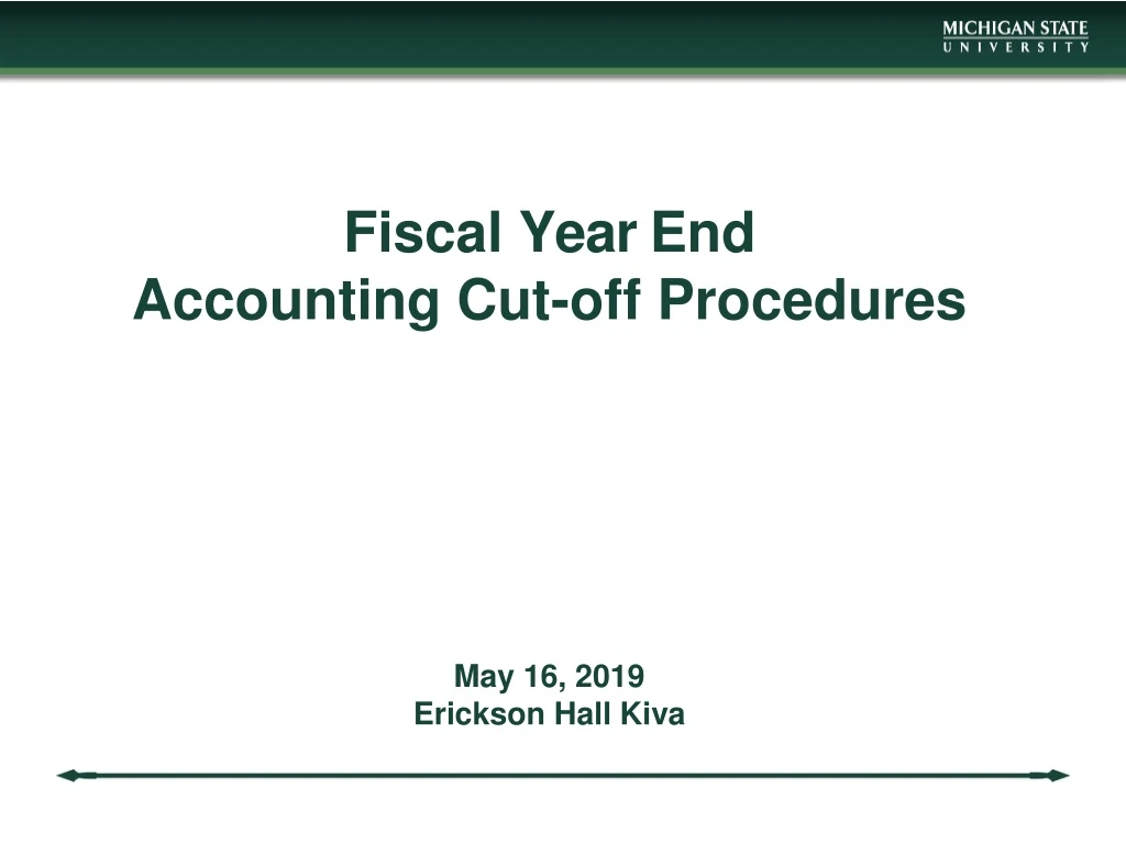 fiscal year end accounting cut off procedures